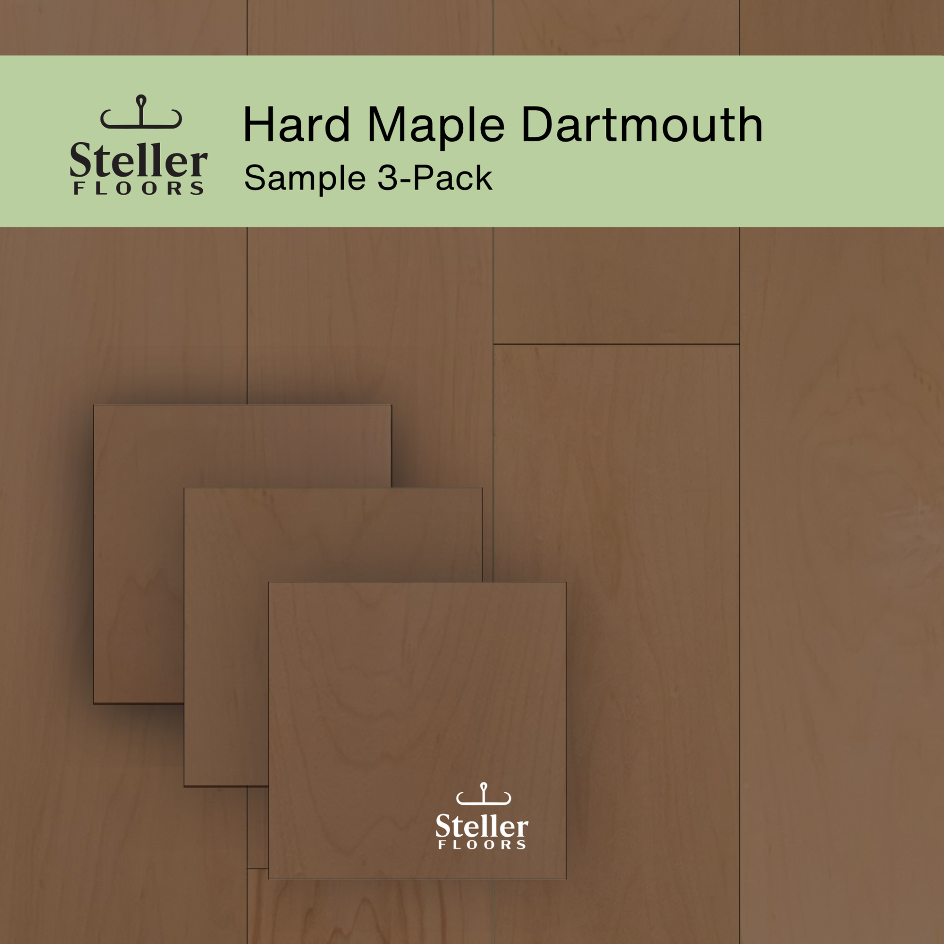 Steller Floors Sample 3-Pack featuring Hard Maple Dartmouth with breige color.
