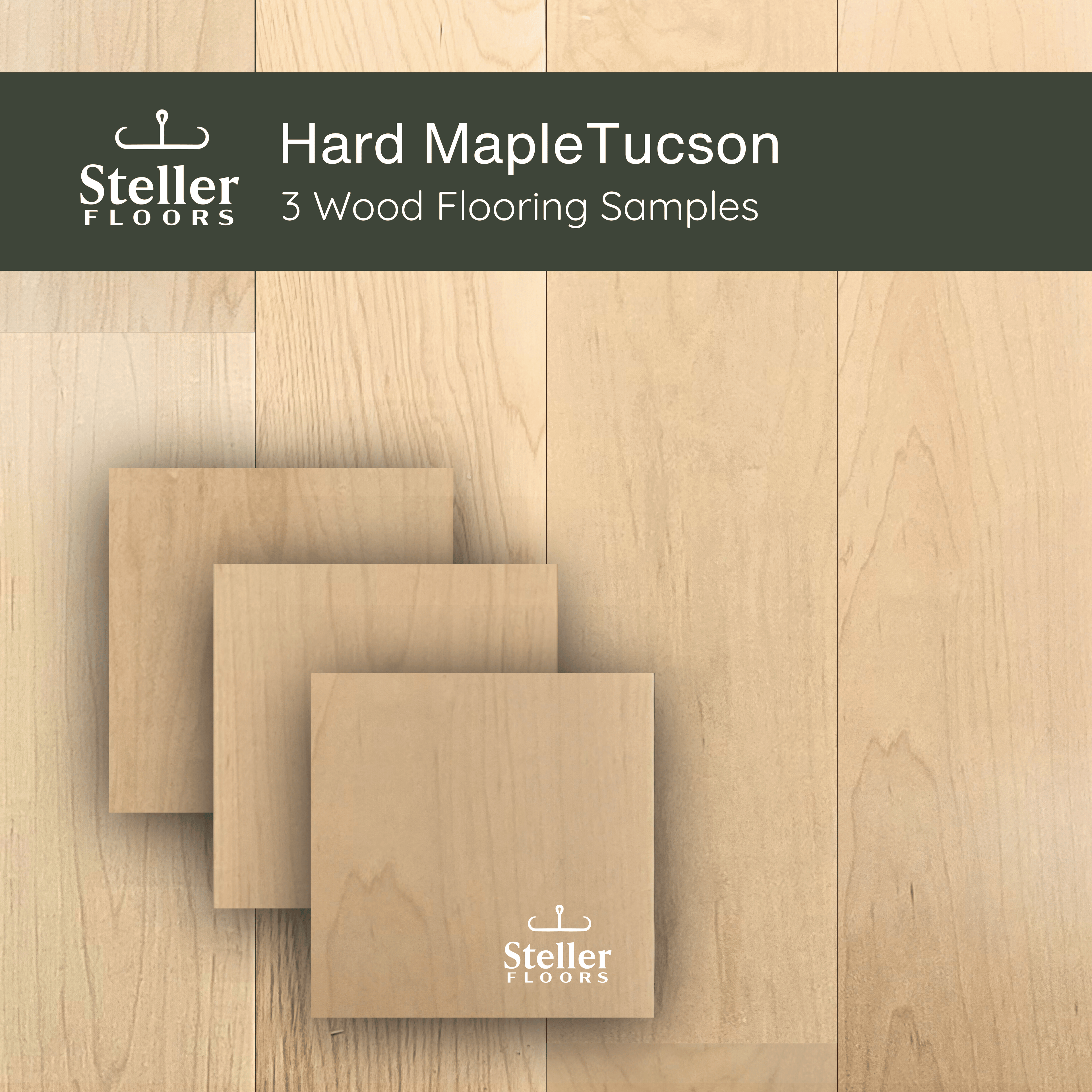 Hard Maple Tucson by Steller Floors - Sample 3-Pack - Includes Clips & Free Shipping