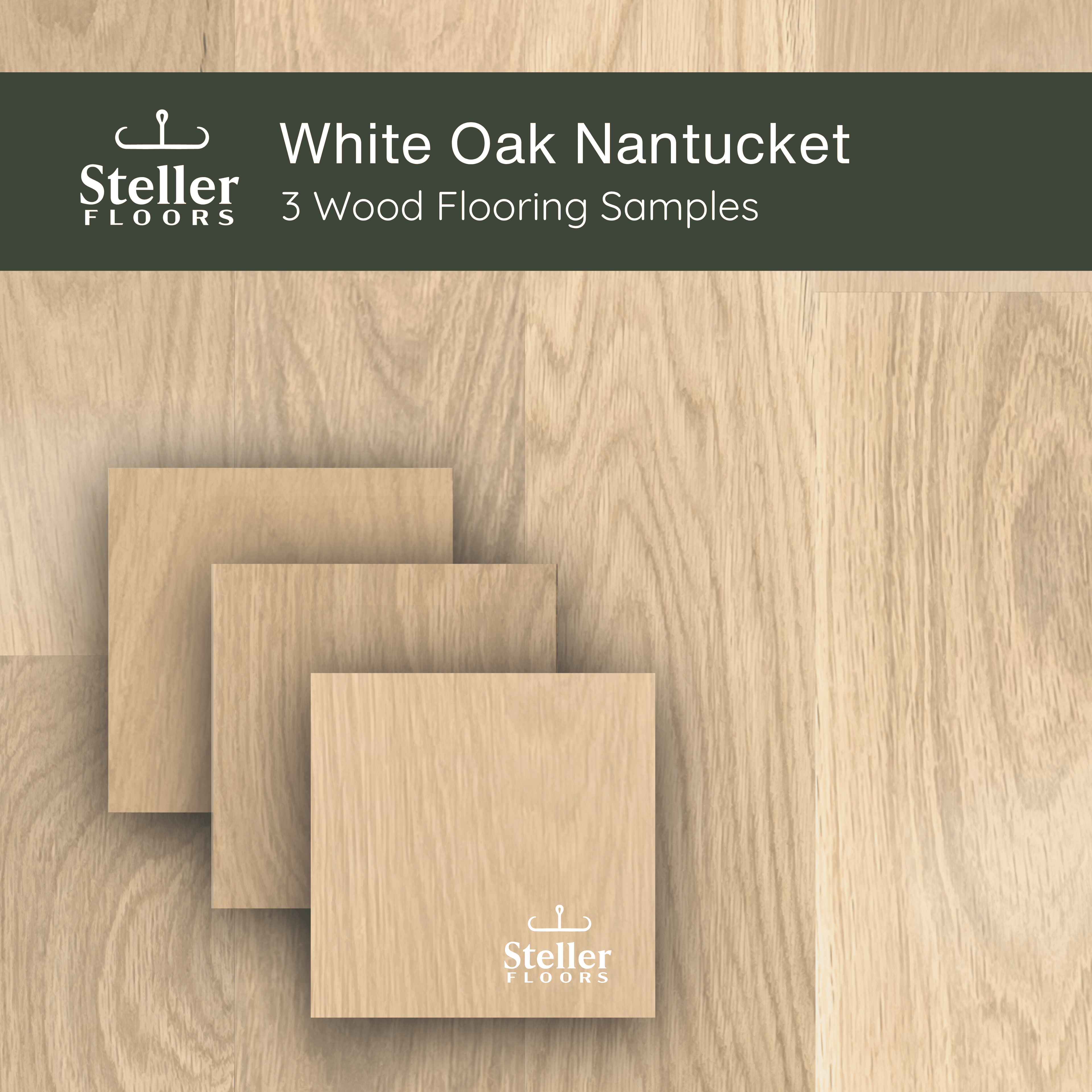 White Oak Nantucket by Steller Floors - Sample 3-Pack - Includes Clips & Free Shipping