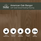 American Oak Bangor by Steller Floors - 3/4" Solid Wood Floating System & Free Shipping
