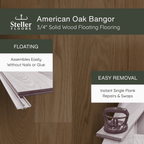 American Oak Bangor by Steller Floors - 3/4" Solid Wood Floating System & Free Shipping