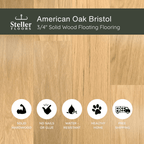American Oak Bristol by Steller Floors - 3/4" Solid Wood Floating System & Free Shipping