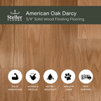 American Oak Darcy by Steller Floors - 3/4" Solid Wood Floating System & Free Shipping