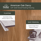 American Oak Darcy by Steller Floors - 3/4" Solid Wood Floating System & Free Shipping