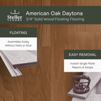 American Oak Daytona by Steller Floors - 3/4" Solid Wood Floating System & Free Shipping