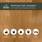 American Oak Lexington by Steller Floors - 3/4" Solid Wood Floating System & Free Shipping