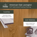 American Oak Lexington by Steller Floors - 3/4" Solid Wood Floating System & Free Shipping