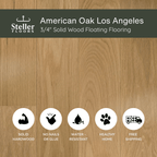 American Oak Los Angeles by Steller Floors - 3/4" Solid Wood Floating System & Free Shipping