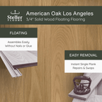 American Oak Los Angeles by Steller Floors - 3/4" Solid Wood Floating System & Free Shipping