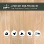 American Oak Newcastle by Steller Floors - 3/4" Solid Wood Floating System & Free Shipping