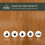 American Oak Santa Fe by Steller Floors - 3/4" Solid Wood Floating System & Free Shipping