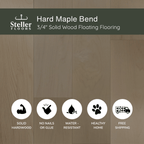 Hard Maple Bend by Steller Floors - 3/4" Solid Wood Floating System & Free Shipping