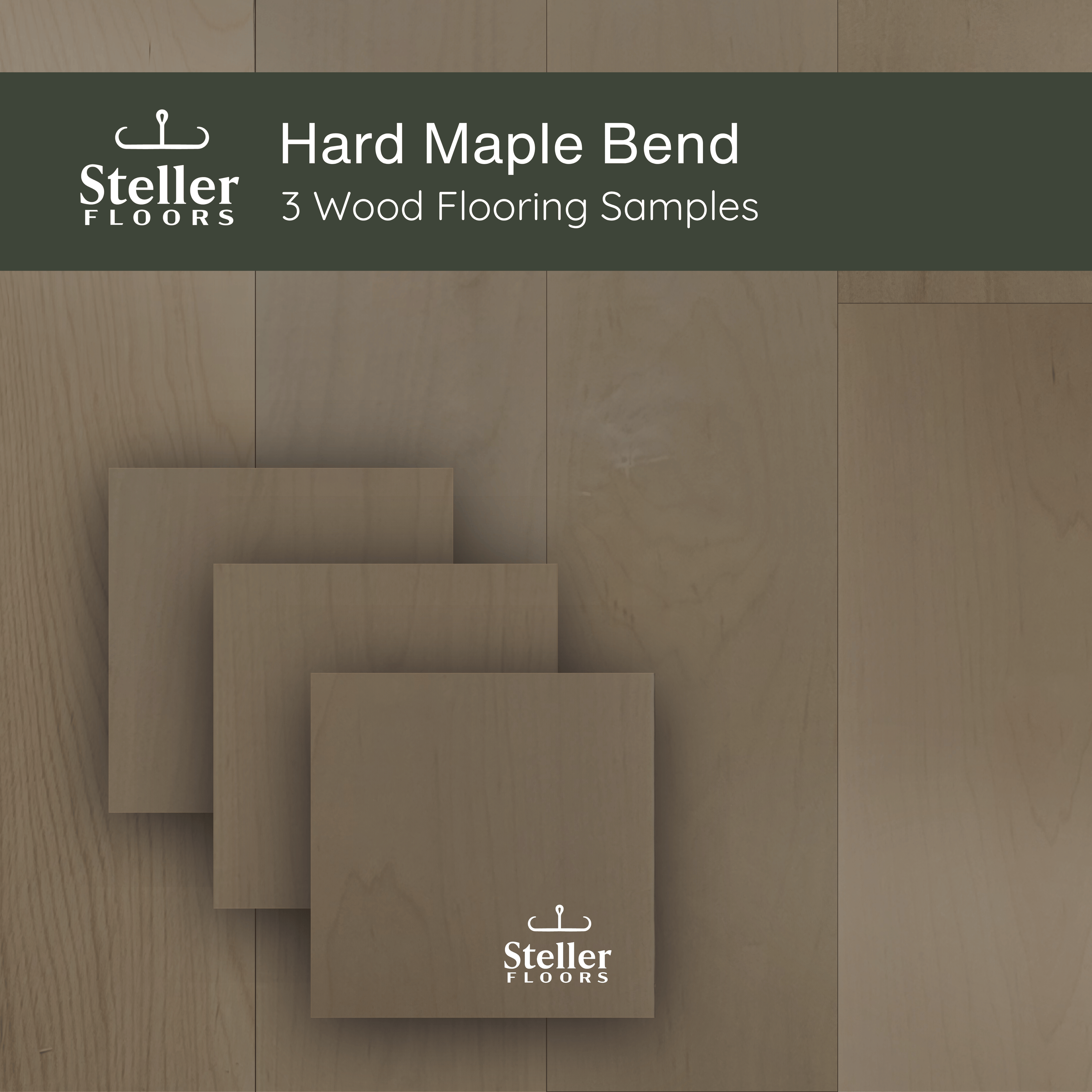 Hard Maple Bend by Steller Floors - Sample 3-Pack - Includes Clips & Free Shipping