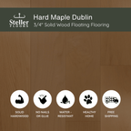 Hard Maple Dublin by Steller Floors - 3/4" Solid Wood Floating System & Free Shipping
