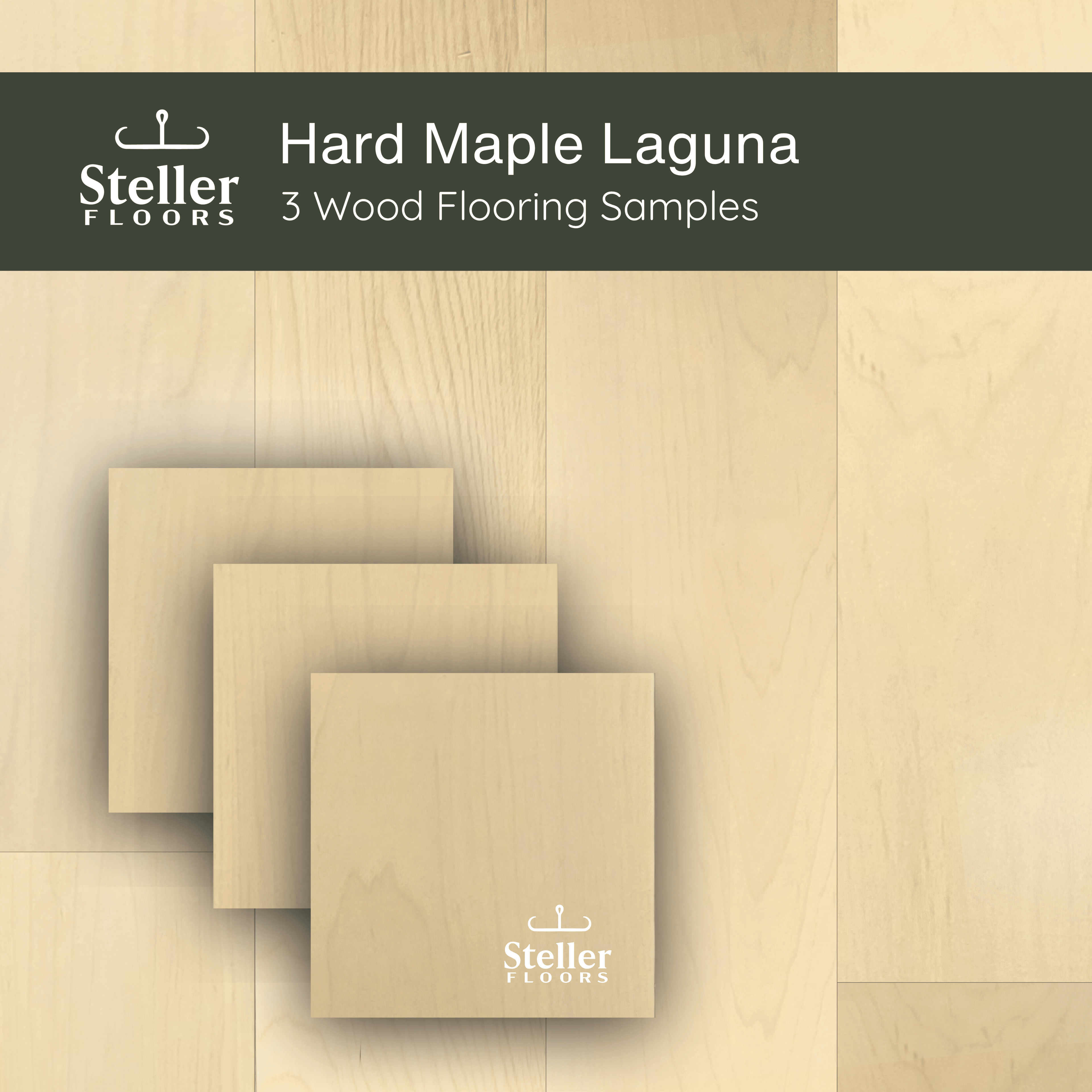 Hard Maple Laguna by Steller Floors - Sample 3-Pack - Includes Clips & Free Shipping