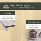 Hard Maple Laguna by Steller Floors - 3/4" Solid Wood Floating System & Free Shipping