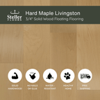 Hard Maple Livingston by Steller Floors - 3/4" Solid Wood Floating System & Free Shipping