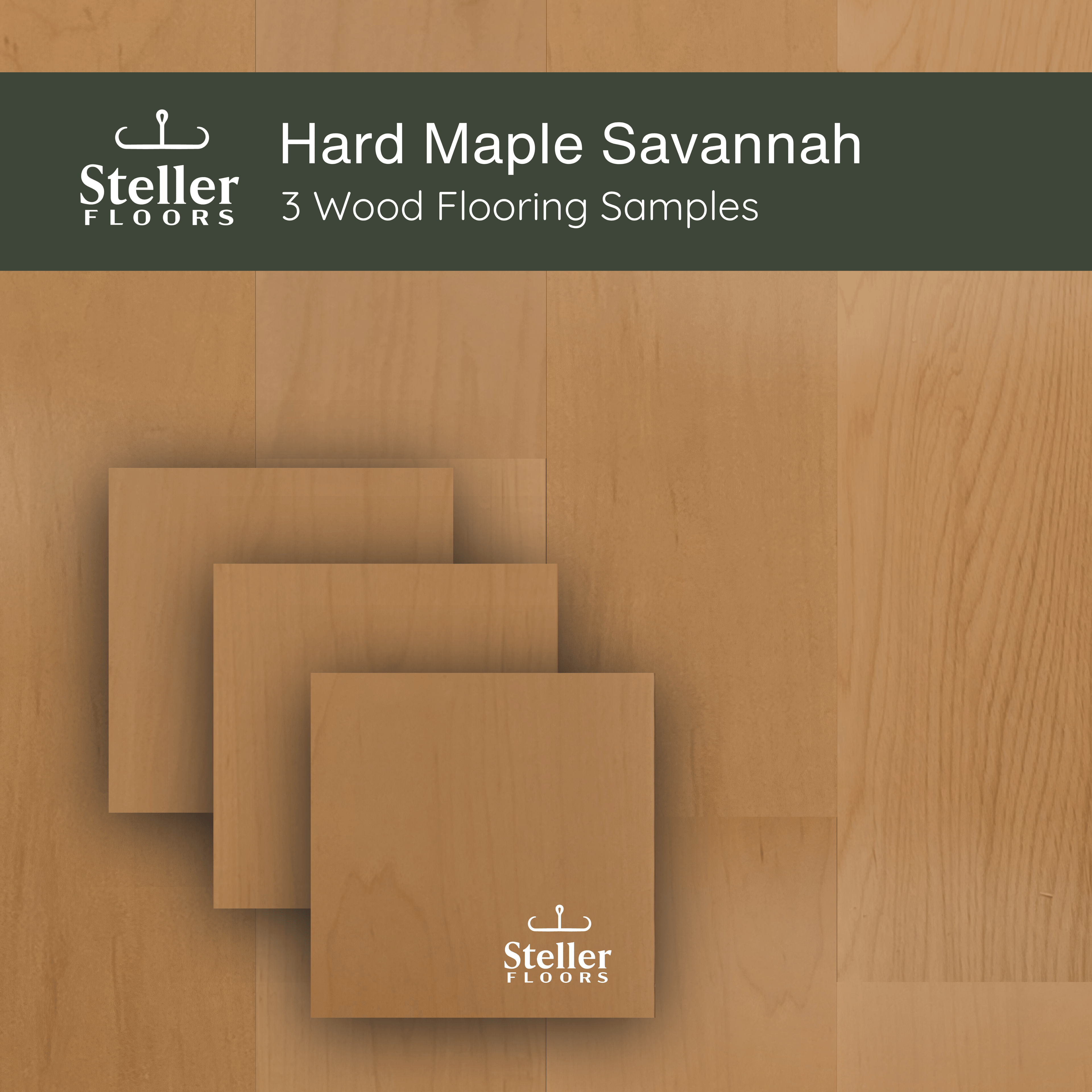 Hard Maple Savannah by Steller Floors - Sample 3-Pack - Includes Clips & Free Shipping