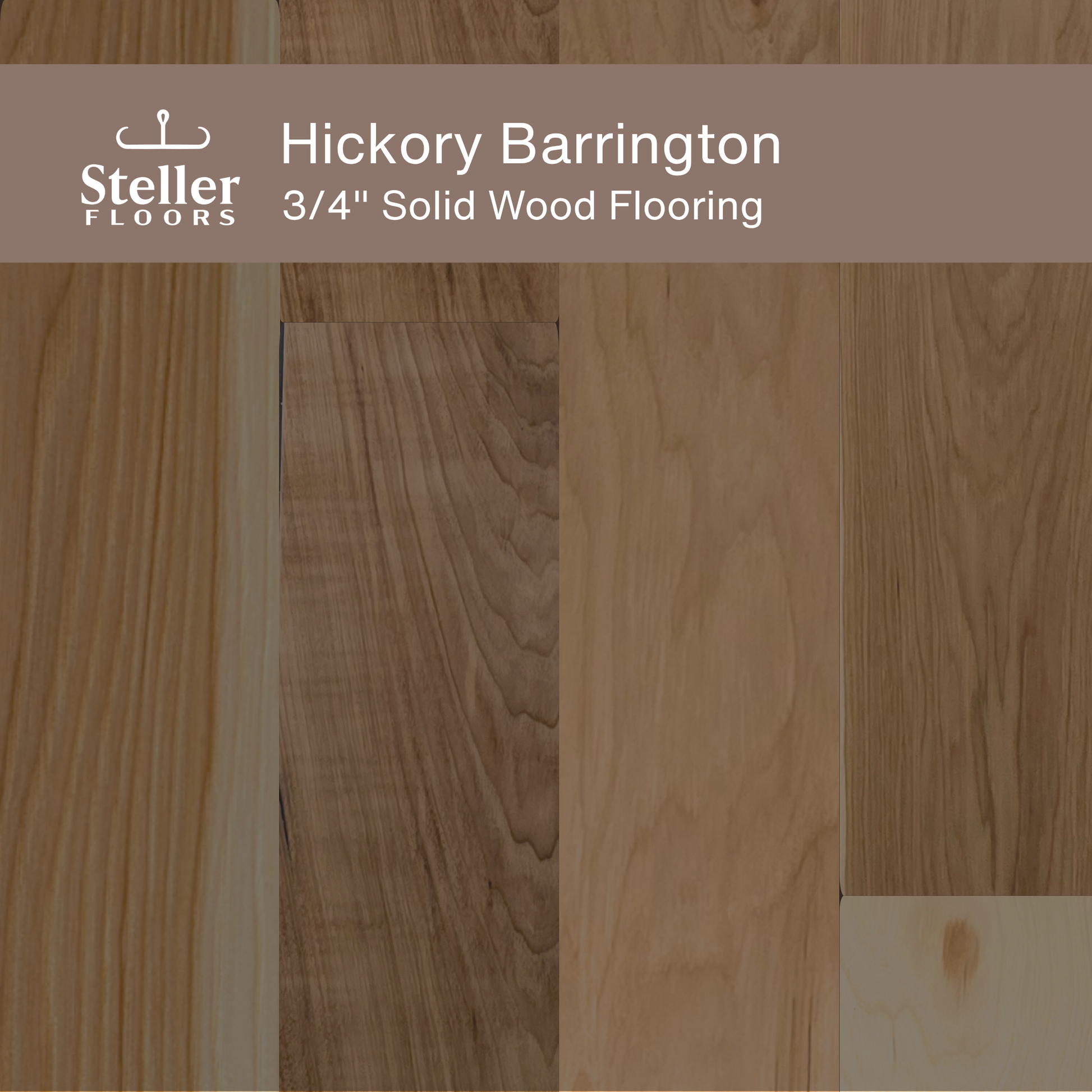 Steller Floors - 3/4" Solid Wood Floating Flooring - Hickory Barrington