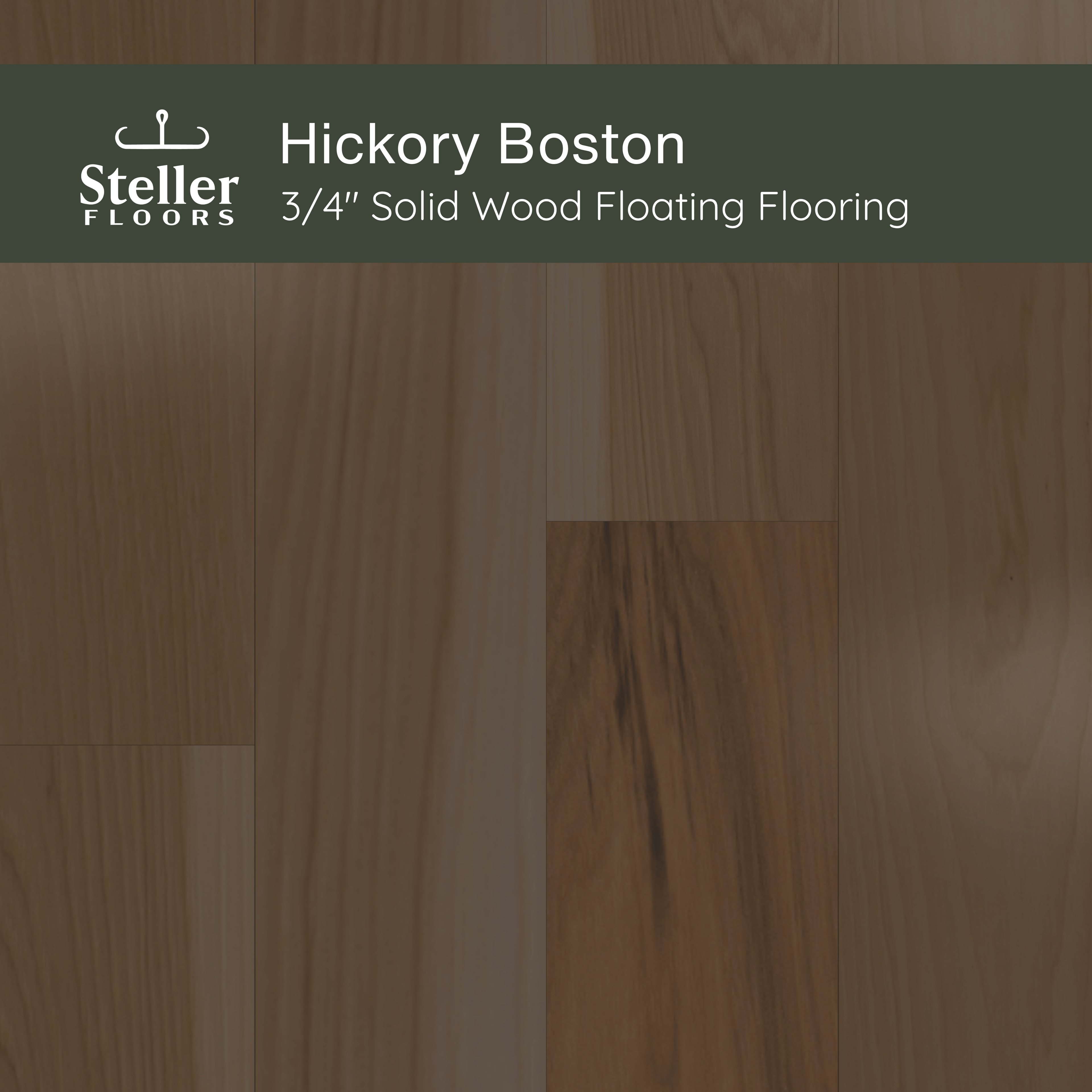 Hickory Boston by Steller Floors - 3/4" Solid Wood Floating System & Free Shipping