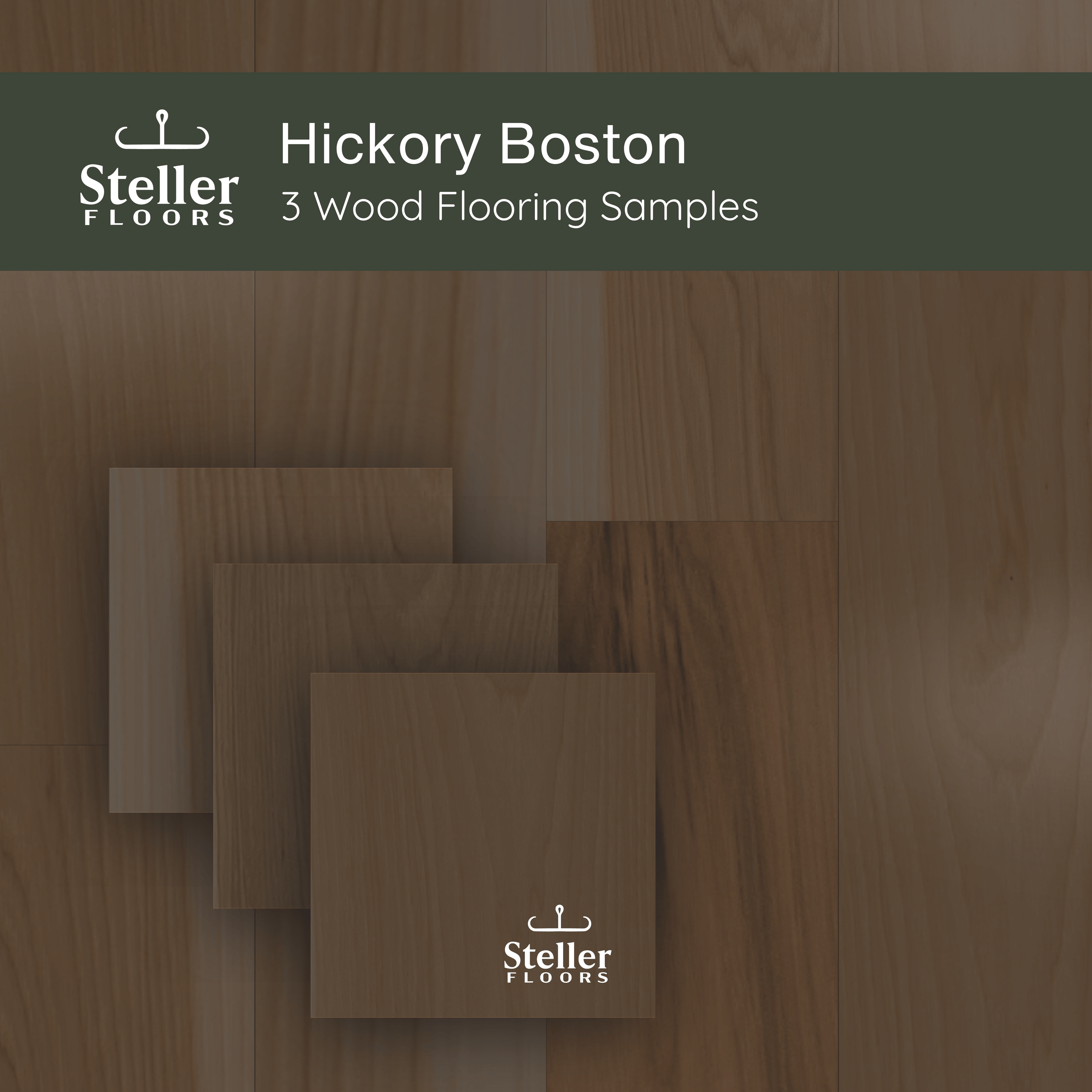 Hickory Boston by Steller Floors - Sample 3-Pack - Includes Clips & Free Shipping