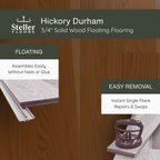 Hickory Durham by Steller Floors - 3/4" Solid Wood Floating System & Free Shipping