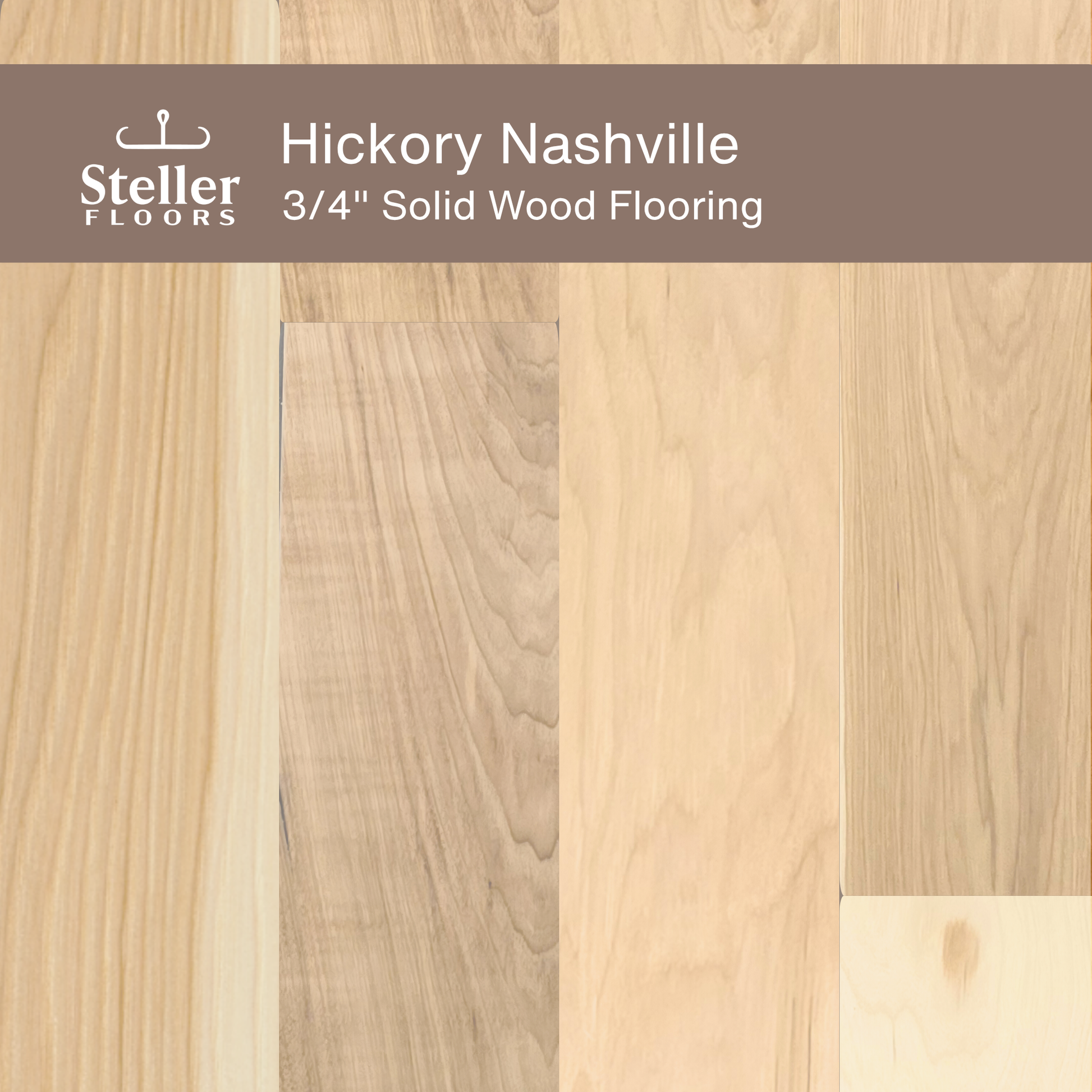 Steller Floors - 3/4" Solid Wood Floating Flooring - Hickory Nashville