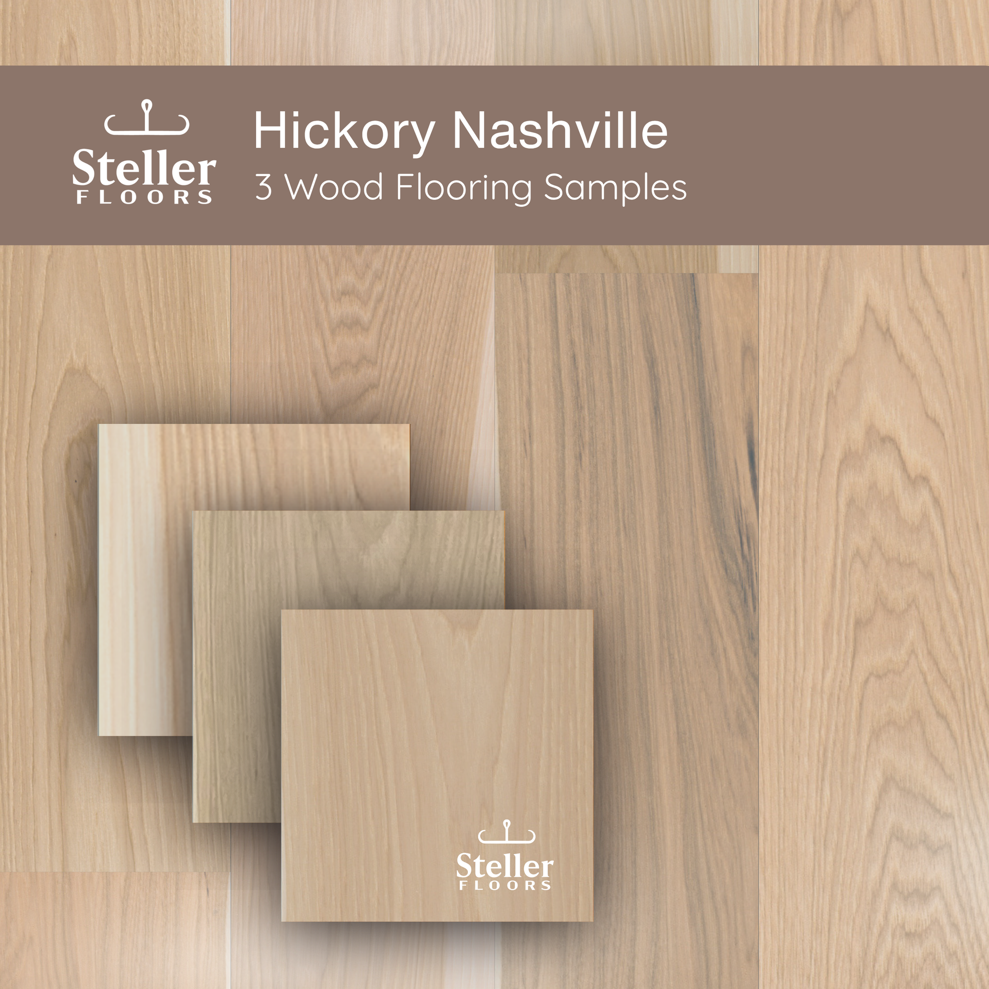 Hickory Nashville by Steller Floors - Sample 3-Pack - Includes Clips & Free Shipping