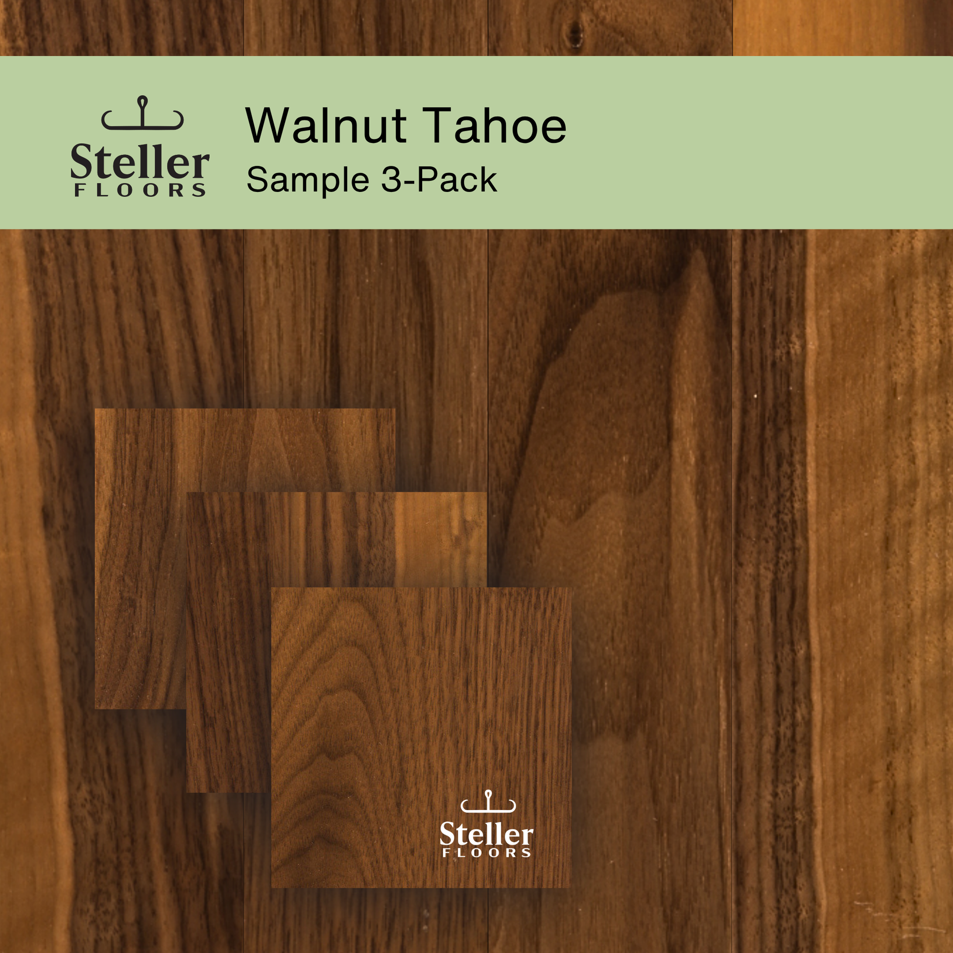 Steller Floors Sample 3-Pack - Walnut Tahoe