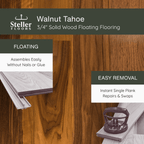 Walnut Tahoe by Steller Floors - 3/4" Solid Wood Floating System & Free Shipping