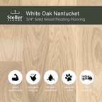 White Oak Nantucket by Steller Floors - 3/4" Solid Wood Floating System & Free Shipping