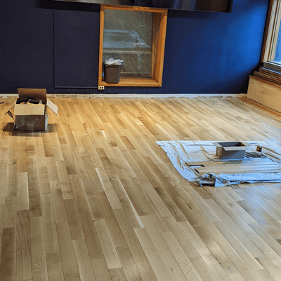 Steller Quincy White Oak in Music School Performance Studio - Low Overage Requirement