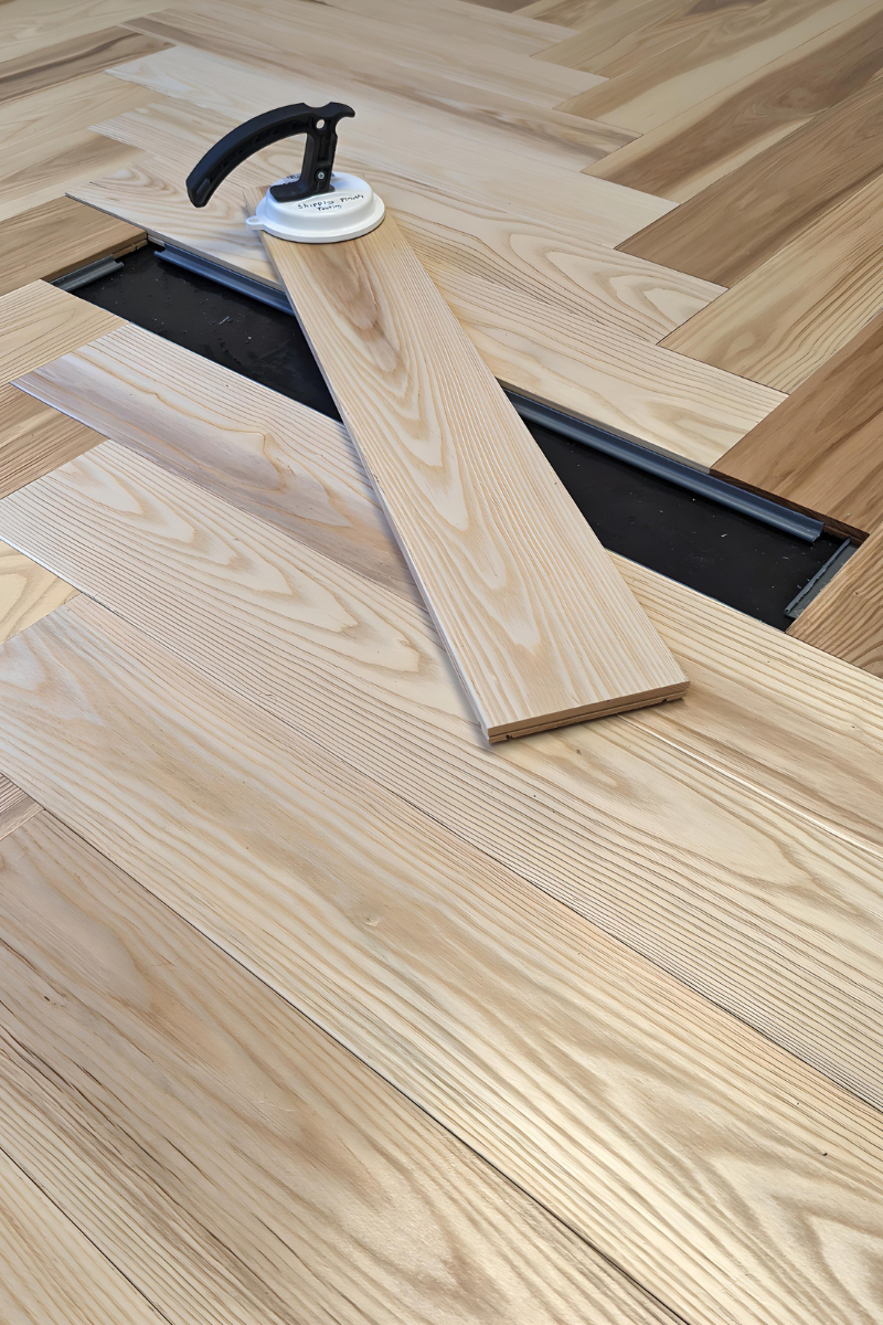 Steller Floors make Herringbone Hardwood Floors Easy to Install